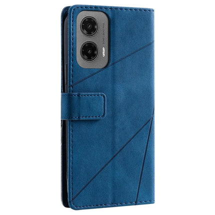 For Motorola Moto G35 5G Case Imprinted Lines PU Leather Splicing Wallet Phone Cover