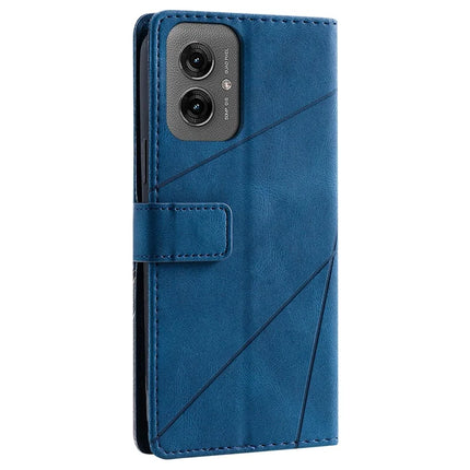 For Motorola Moto G55 5G Case Imprinted Lines PU Leather Splicing Wallet Phone Cover