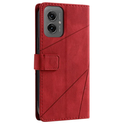 For Motorola Moto G55 5G Case Imprinted Lines PU Leather Splicing Wallet Phone Cover