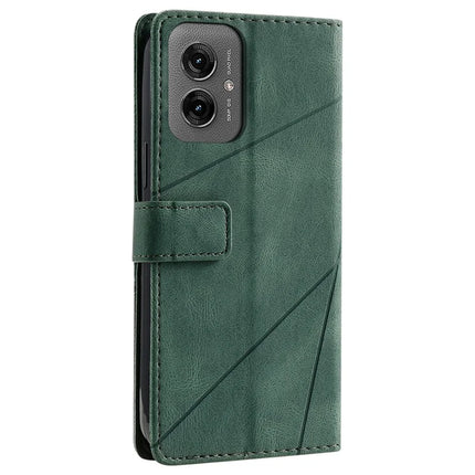 For Motorola Moto G55 5G Case Imprinted Lines PU Leather Splicing Wallet Phone Cover