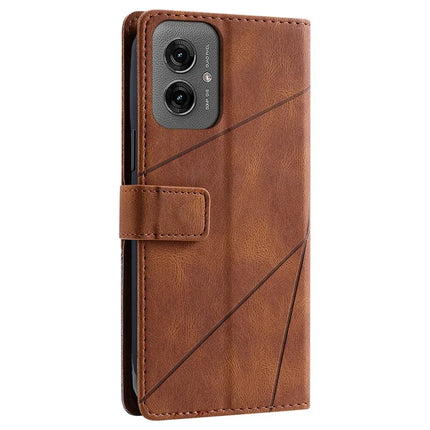 For Motorola Moto G55 5G Case Imprinted Lines PU Leather Splicing Wallet Phone Cover