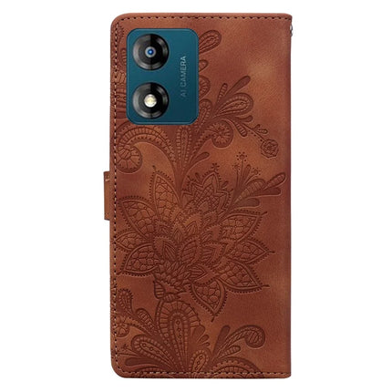 For Motorola Moto E13 4G Case Imprinted Lace Flowers PU Leather Wallet Phone Cover