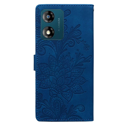 For Motorola Moto E13 4G Case Imprinted Lace Flowers PU Leather Wallet Phone Cover