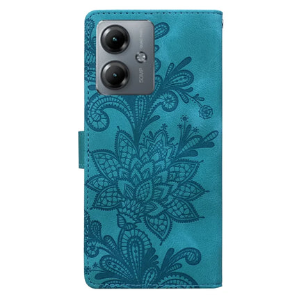 For Motorola Moto G14 4G Case Imprinted Lace Flowers PU Leather Wallet Phone Cover