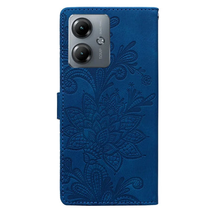 For Motorola Moto G14 4G Case Imprinted Lace Flowers PU Leather Wallet Phone Cover