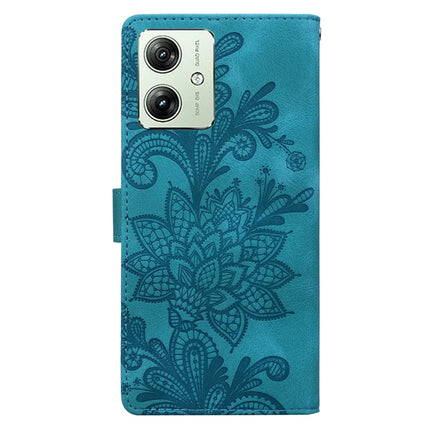 For Motorola Moto G64 5G  /  G54 5G Case Imprinted Lace Flowers PU Leather Wallet Phone Cover
