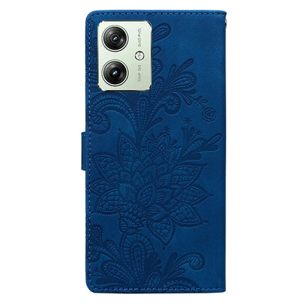 For Motorola Moto G64 5G  /  G54 5G Case Imprinted Lace Flowers PU Leather Wallet Phone Cover