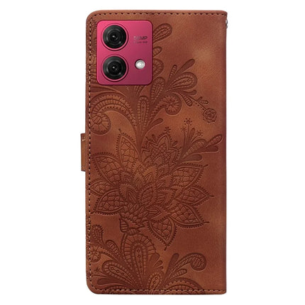 For Motorola Moto G84 5G Case Imprinted Lace Flowers PU Leather Wallet Phone Cover