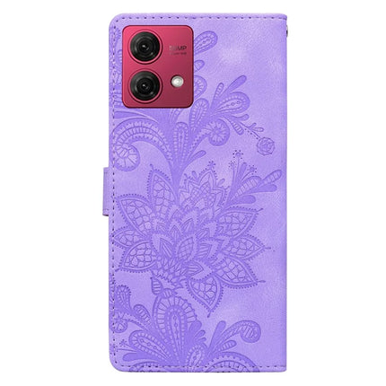 For Motorola Moto G84 5G Case Imprinted Lace Flowers PU Leather Wallet Phone Cover