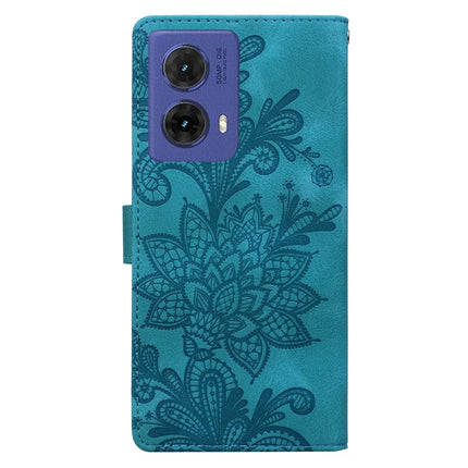 For Motorola Moto G85 5G Case Imprinted Lace Flowers PU Leather Wallet Phone Cover