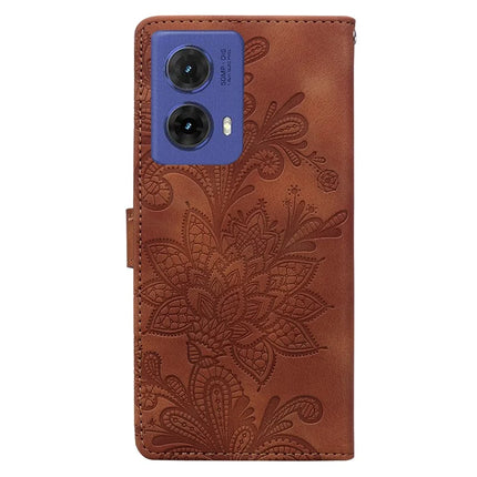 For Motorola Moto G85 5G Case Imprinted Lace Flowers PU Leather Wallet Phone Cover