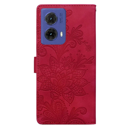 For Motorola Moto G85 5G Case Imprinted Lace Flowers PU Leather Wallet Phone Cover