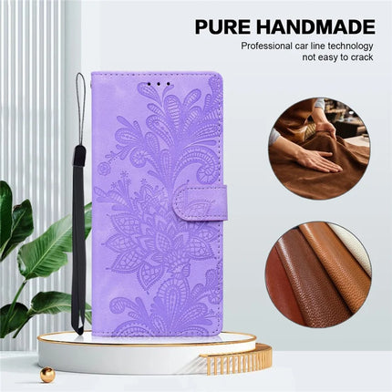 For Motorola Moto G85 5G Case Imprinted Lace Flowers PU Leather Wallet Phone Cover