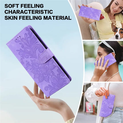 For Motorola Moto G85 5G Case Imprinted Lace Flowers PU Leather Wallet Phone Cover