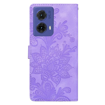 For Motorola Moto G85 5G Case Imprinted Lace Flowers PU Leather Wallet Phone Cover