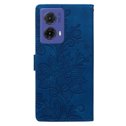 For Motorola Moto G85 5G Case Imprinted Lace Flowers PU Leather Wallet Phone Cover
