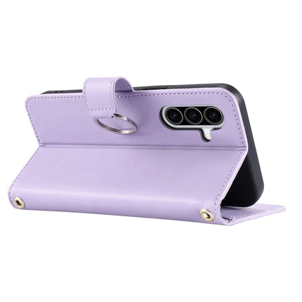 For Samsung Galaxy A36 5G Crossbody Leather Case Ring Buckle Wallet Stand Rhombus Mobile Cover
