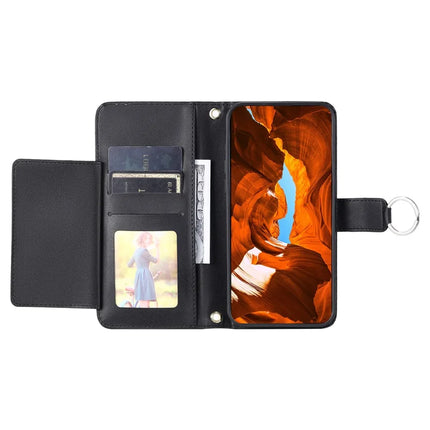 For Google Pixel 9 / 9 Pro Crossbody Leather Case Ring Buckle Wallet Stand Rhombus Mobile Cover