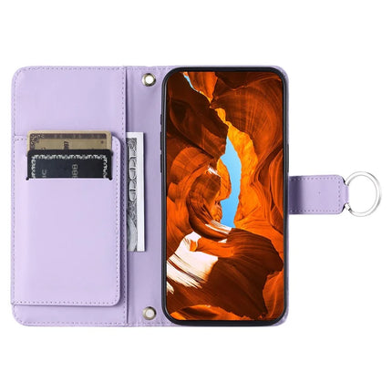 For Google Pixel 9 / 9 Pro Crossbody Leather Case Ring Buckle Wallet Stand Rhombus Mobile Cover