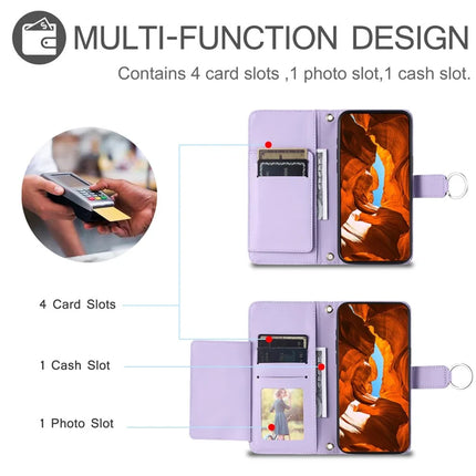 For Google Pixel 9 / 9 Pro Crossbody Leather Case Ring Buckle Wallet Stand Rhombus Mobile Cover