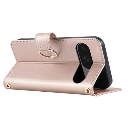 For Google Pixel 9 / 9 Pro Crossbody Leather Case Ring Buckle Wallet Stand Rhombus Mobile Cover