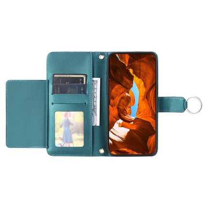 For Google Pixel 9 / 9 Pro Crossbody Leather Case Ring Buckle Wallet Stand Rhombus Mobile Cover