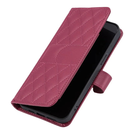 For Google Pixel 9 / 9 Pro Crossbody Leather Case Ring Buckle Wallet Stand Rhombus Mobile Cover