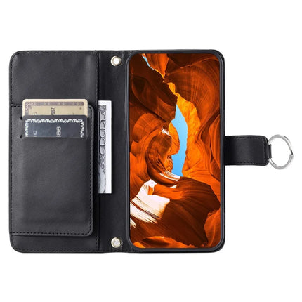 For Google Pixel 9 Pro XL Crossbody Leather Case Ring Buckle Wallet Stand Rhombus Mobile Cover