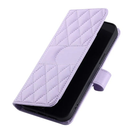 For Google Pixel 9 Pro XL Crossbody Leather Case Ring Buckle Wallet Stand Rhombus Mobile Cover