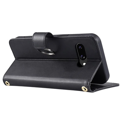 For Google Pixel 9a Crossbody Leather Case Ring Buckle Wallet Stand Rhombus Mobile Cover