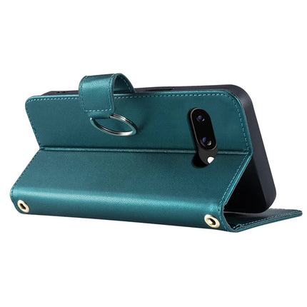 For Google Pixel 9a Crossbody Leather Case Ring Buckle Wallet Stand Rhombus Mobile Cover