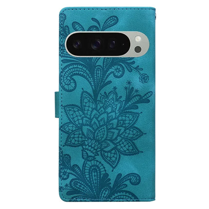 For Google Pixel 9 Pro  /  Pixel 9 Case Imprinted Lace Flowers PU Leather Wallet Phone Cover