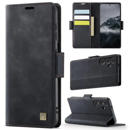 For Samsung Galaxy S23 FE Case AUTSPACE A11 RFID Blocking Retro Leather Cell Phone Wallet Cover