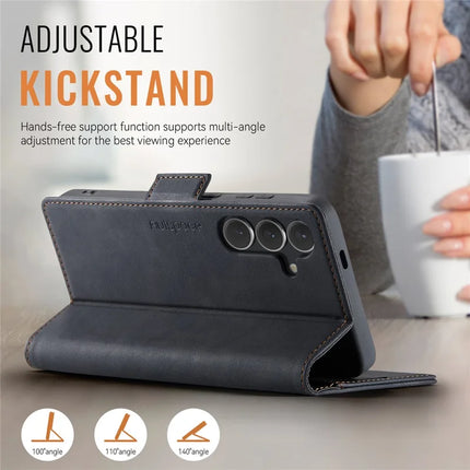 For Samsung Galaxy S23 FE Case AUTSPACE A11 RFID Blocking Retro Leather Cell Phone Wallet Cover
