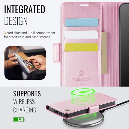 For Samsung Galaxy S23 FE Case AUTSPACE A11 RFID Blocking Retro Leather Cell Phone Wallet Cover