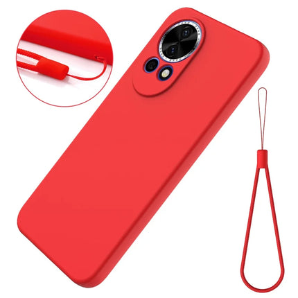 For Huawei nova 13 5G Case Liquid Silicone Phone Back Cover with Hand Strap