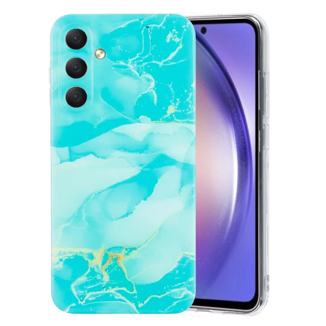 For Samsung Galaxy A26 5G Case Flexible TPU Marble Pattern Phone Cover - Green