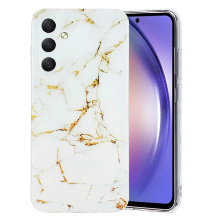 For Samsung Galaxy A26 5G Case Flexible TPU Marble Pattern Phone Cover - White