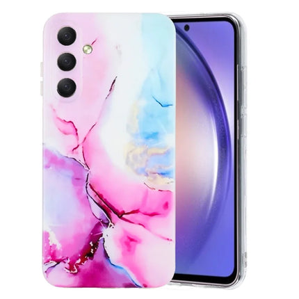 For Samsung Galaxy A26 5G Case Flexible TPU Marble Pattern Phone Cover - Pink  /  Blue