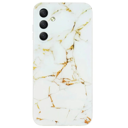 For Samsung Galaxy A36 5G Case Flexible TPU Marble Pattern Phone Cover - White