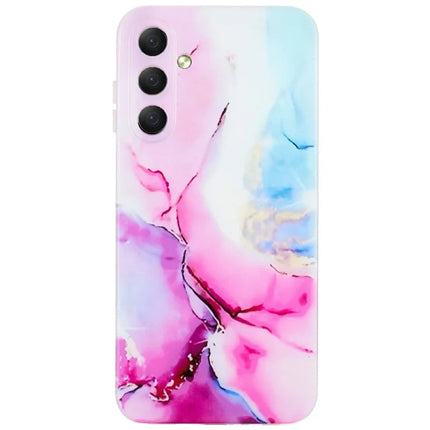 For Samsung Galaxy A36 5G Case Flexible TPU Marble Pattern Phone Cover - Pink  /  Blue