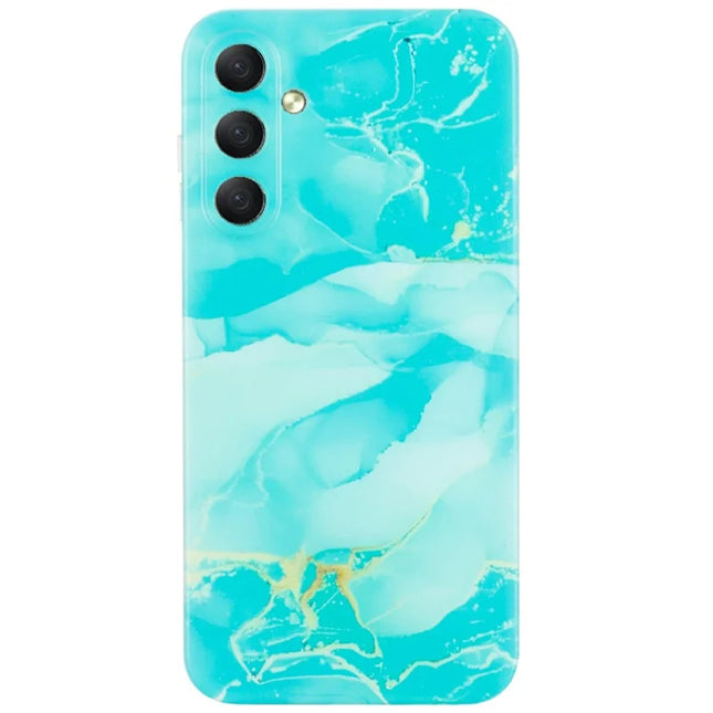 For Samsung Galaxy A56 5G Case Flexible TPU Marble Pattern Phone Cover - Green