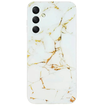 For Samsung Galaxy A56 5G Case Flexible TPU Marble Pattern Phone Cover - White