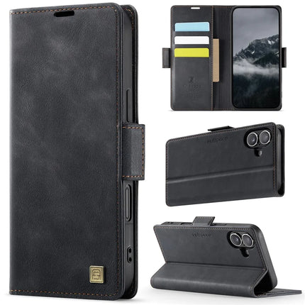 For iPhone 16 Plus Case AUTSPACE A11 RFID Blocking Retro Leather Cell Phone Wallet Cover