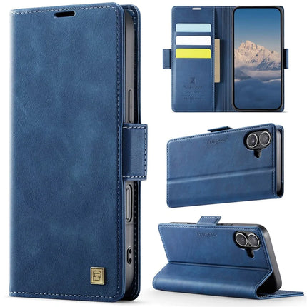 For iPhone 16 Plus Case AUTSPACE A11 RFID Blocking Retro Leather Cell Phone Wallet Cover