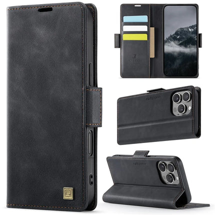For iPhone 16 Pro Max Case AUTSPACE A11 RFID Blocking Retro Leather Cell Phone Wallet Cover