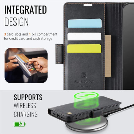 For iPhone 16 Pro Max Case AUTSPACE A11 RFID Blocking Retro Leather Cell Phone Wallet Cover