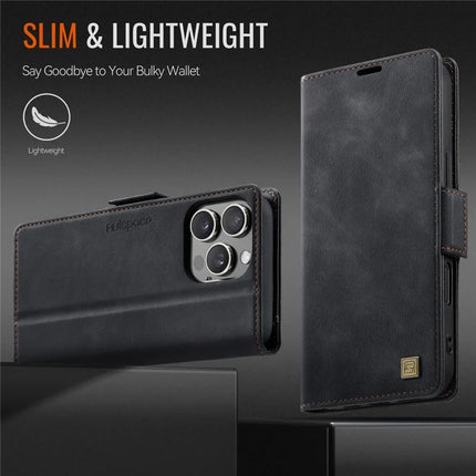 For iPhone 16 Pro Max Case AUTSPACE A11 RFID Blocking Retro Leather Cell Phone Wallet Cover