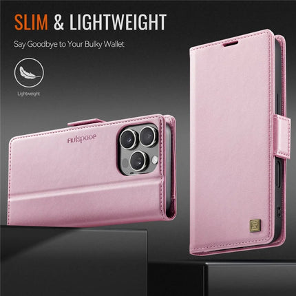 For iPhone 16 Pro Max Case AUTSPACE A11 RFID Blocking Retro Leather Cell Phone Wallet Cover