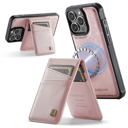 For iPhone 15 Pro Max Case AUTSPACE A12 Leather Phone Case with Detachable Card Bag